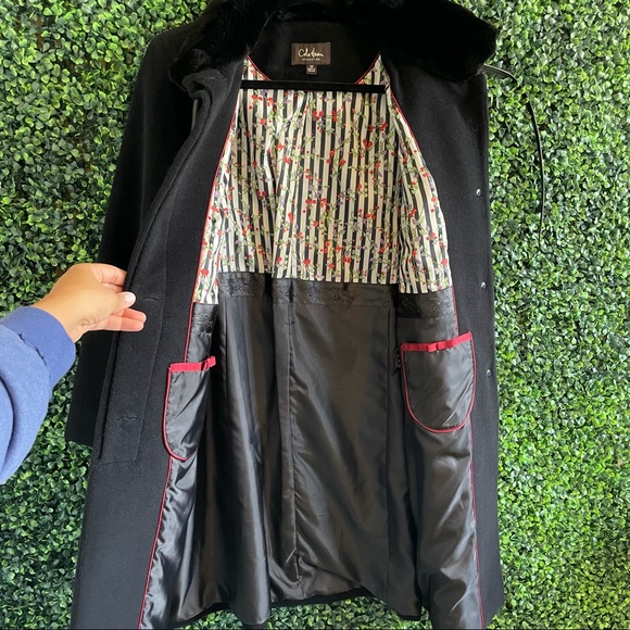 Cole Haan Angora Rabbit Hair And Wool Coat Size 10 - Picture 5 of 11